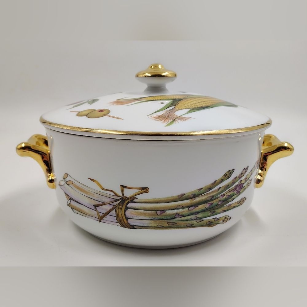 Royal Worcester Evesham Vintage White & Gold Porcelain Covered Serving Dish - Picture 3 of 16